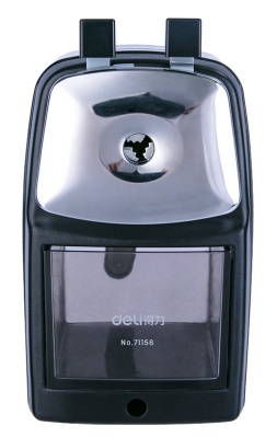 Точилка для карандашей механическая Deli 71156BLACK 1 отверстие металл черный