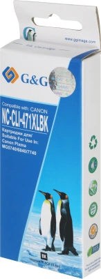 Картридж струйный G&G NC-CLI-471XLBK фото черный (10.8мл) для Canon TS5040/MG5740/MG6840/MG7740