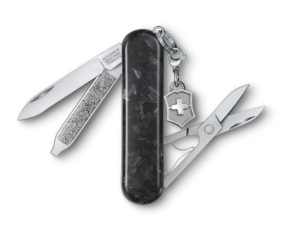 Нож перочинный Victorinox Classic Brilliant Carbon (0.6221.90) 58мм 5функц. черный/серебристый подар.коробка
