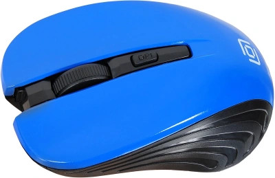 Мышь Оклик 545MW черный/синий оптическая 1600dpi беспров. USB для ноутбука 4but (368630)