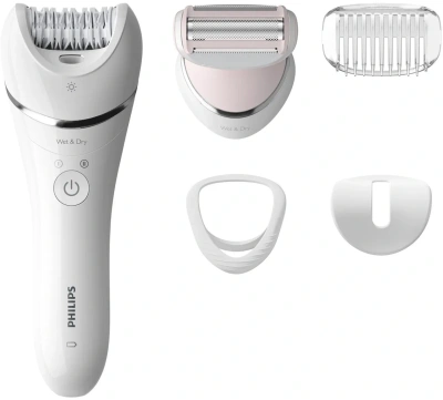 Эпилятор Philips BRE710/01 скор.:2 насад.:4 от аккум. белый