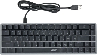 Клавиатура Acer OKW302 механическая серебристый USB Multimedia for gamer для ноутбука LED (ZL.KBDCC.01C) кабель 1.8м