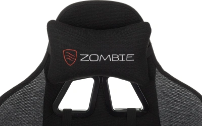 Кресло игровое Zombie Carry черный/серый с подголов. крестов. пластик пластик черный
