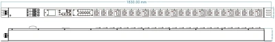 Блок распределения питания Powercom PDU-32AVMS24-18C3-6C9-3P верт.размещ. 18xC13 6xC19 с сетевым мониторингом 3x32A EN 60309 2м