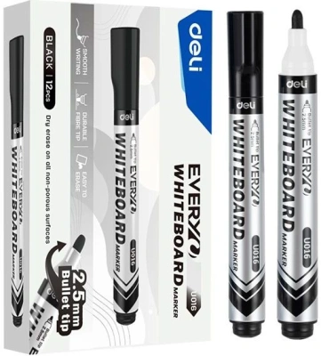 Маркер для досок Deli EU016-BK Everyu пулевидный пиш. наконечник 2.5мм заправляемый черный