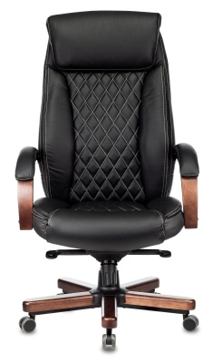 Кресло руководителя Бюрократ T-9924WALNUT черный кожа крестов. металл/дерево