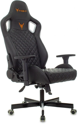 Кресло игровое Knight Outrider черный ромбик экокожа с подголов. крестов. металл