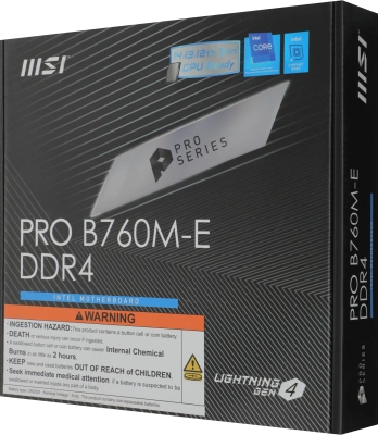 Материнская плата MSI PRO B760M-E DDR4 Soc-1700 Intel B760 2xDDR4 mATX AC`97 8ch(7.1) GbLAN+VGA+HDMI