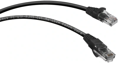Патч-корд Cabeus PC-UTP-RJ45-CAT.5E-3M-BK-LSZH U/UTP RJ-45 вил.-вилка RJ-45 кат.5E 3м черный LSZH