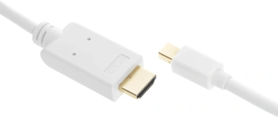 Кабель аудио-видео Buro 1.2v miniDisplayport (m)/HDMI (m) 2м. позолоч.конт. белый (BHP MDPP-HDMI-2)