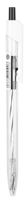 Ручка шариков. автоматическая Deli Arrow EQ24-BK прозрачный/белый d=0.7мм черн. черн.