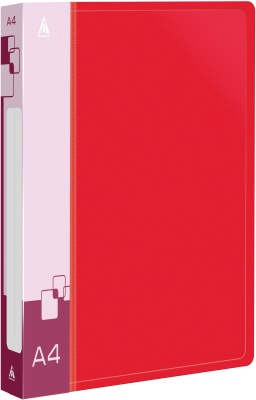 Папка на 2-х кольцах Бюрократ -0827/2RRED A4 пластик 0.7мм кор.27мм внутр. с вставкой красный