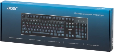 Клавиатура Acer OKW127 механическая черный USB Multimedia for gamer LED (ZL.KBDEE.00H) кабель 1.8м