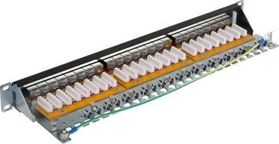 Патч-панель Lanmaster LAN-PPL24S5E 19" 1U 24xRJ45 кат.5E FTP