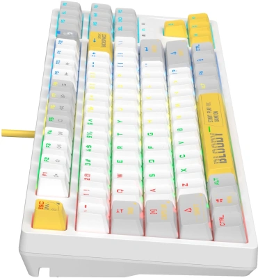 Клавиатура A4Tech S87 Energy механическая белый USB for gamer LED (S87 USB ENERGY WHITE) кабель 1.8м