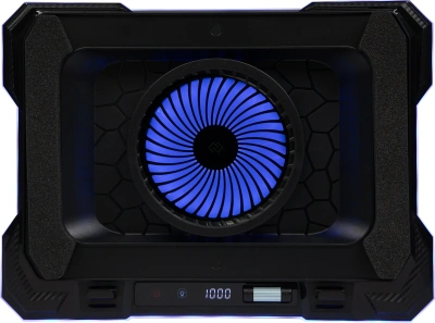 Подставка для ноутбука Digma D-NCP190-1x100RGB 19" 428x316x58мм 52дБ 2xUSB 1x 140ммFAN 1280г Fan-control металл/пластик черный