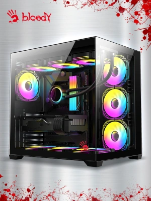 Корпус Bloody CC-122 черный без БП ATX 10x120mm 1xUSB2.0 1xUSB3.0 audio
