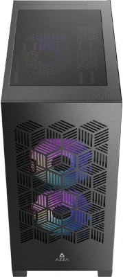 Корпус Azza AEROHEX-M черный без БП mATX 8x120mm 2x140mm 1xUSB2.0 2xUSB3.0 audio bott PSU