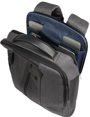 Рюкзак мужской Piquadro Brief2 CA4818BR2/GRN серый/черный нейлон/натур.кожа