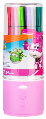 Фломастеры Deli EC150-24 Super Wings 24цв. пластиковая туба