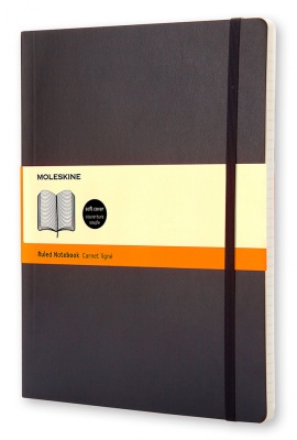 Блокнот Moleskine CLASSIC SOFT QP621 XLarge 190х250мм 192стр. линейка мягкая обложка черный