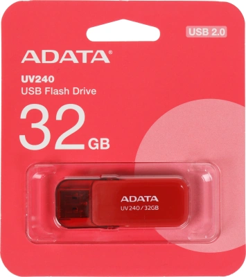 Флеш Диск A-Data 32Gb UV240 AUV240-32G-RRD USB2.0 красный