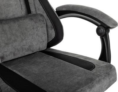 Кресло игровое Knight Wolf серый/черный крестов. пластик