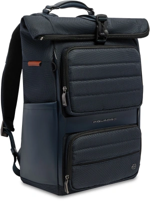 Рюкзак мужской Piquadro Oberon CA7280W150/BLU роллтоп синий нейлон/натур.кожа