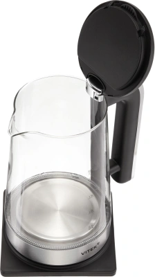 Чайник электрический Vitek VT-WK1073 2.2л. 1800Вт черный/серебристый корпус: стекло