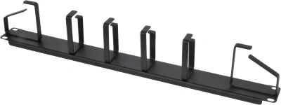 Кабельный органайзер горизонтальный ЦМО ГКО-1-6-9005 односторонний кольца 1U шир.:19" глуб.:85мм 6 колец, черный