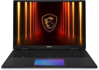 Ноутбук MSI Titan 18 HX AI A2XWJG-206RU Core Ultra 9 285HX 64Gb SSD4Tb NVIDIA GeForce RTX 5090 24Gb 18" IPS UHD+ (3840x2400) Windows 11 Home black WiFi BT Cam (9S7-182421-206)