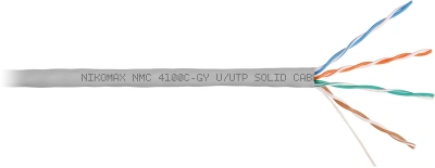 Кабель информационный Nikomax NMC 4100C-GY кат.5E U/UTP 4 пары нг(А)-HF внутренний 305м серый