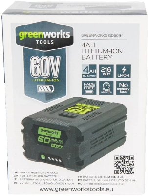 Батарея аккумуляторная Greenworks G60B4 60В 4Ач Li-Ion (2918407)