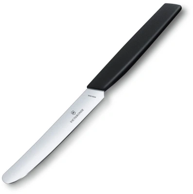 Нож кухонный Victorinox Swiss Modern (6.9003.11) стальной столовый лезв.110мм прямая заточка черный