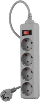 Сетевой фильтр Buro 400SL-3-G 3м (4 розетки) серый (пакет ПЭ)