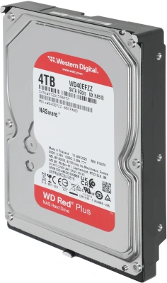 Жесткий диск WD SATA-III 4TB WD40EFZZ NAS Red Plus (5400rpm) 128Mb 3.5"