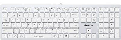 Клавиатура A4Tech FX50 белый USB slim Multimedia (FX50 WHITE) кабель 1.5м