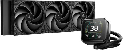 Система водяного охлаждения Deepcool Spartacus 360 ARGB Soc-AM5/AM4/1200/1700/1851 черный 4-pin 32.23dB Al LCD 320W 2073gr Ret (R-SPT360-BKDSMP-G-1)
