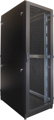 Шкаф серверный ЦМО (ШТК-М-42.8.10-88АА-9005) напольный 42U 800x1000мм пер.дв.перфор. 2 бок.пан. задн.дв.перфор. 1200кг черный 850мм 151кг 180град. 2048мм IP20