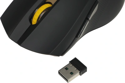 Мышь Оклик 495MW черный/золотистый оптическая 1600dpi беспров. USB для ноутбука 6but (998168)