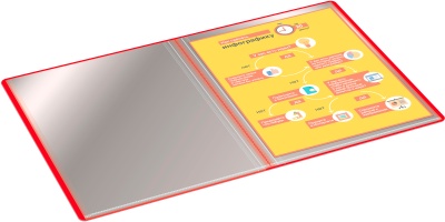 Папка с 60 прозр.вклад. Бюрократ -BPV60RED A4 пластик 0.7мм торц.карм с бум. встав красный