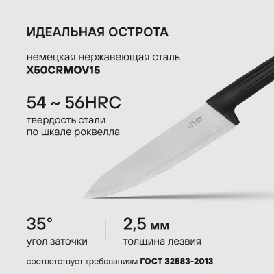Набор ножей кухон. Rondell Urban RD-1010 компл.:4предм. разд.дос. черный/красный блистер
