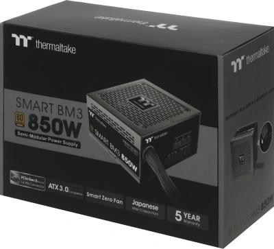 Блок питания Thermaltake ATX 850W Smart BM3 Gen.5 80+ bronze (20+4pin) APFC 120mm fan 6xSATA Cab Manag RTL