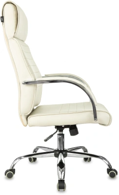 Кресло руководителя Бюрократ T-8010SL слоновая кость экокожа крестов. металл хром