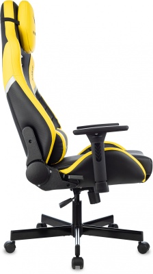 Кресло игровое Knight Thunder 5X черный/желтый экокожа крестов. металл
