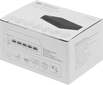 Коммутатор Origo OS2205 OS2205/A1A 5x1Гбит/с неуправляемый