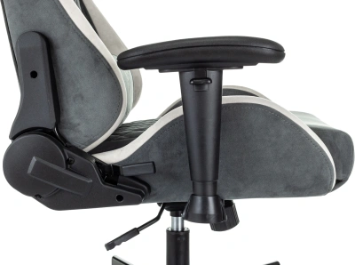 Кресло игровое Knight Regal Fabric серый/светло-серый искусственная замша крестов. металл