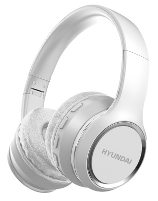 Гарнитура накладные Hyundai H-HP103 белый беспроводные bluetooth оголовье