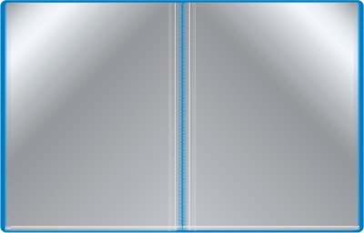 Папка с 30 прозр.вклад. Бюрократ -BPV30BLUE A4 пластик 0.65мм торц.карм с бум. встав синий