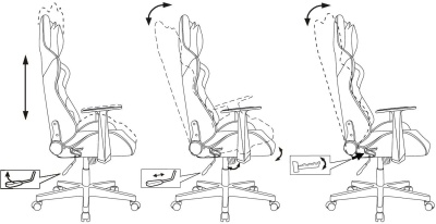 Кресло игровое Zombie Neo серый 3C1 с подголов. крестов. пластик